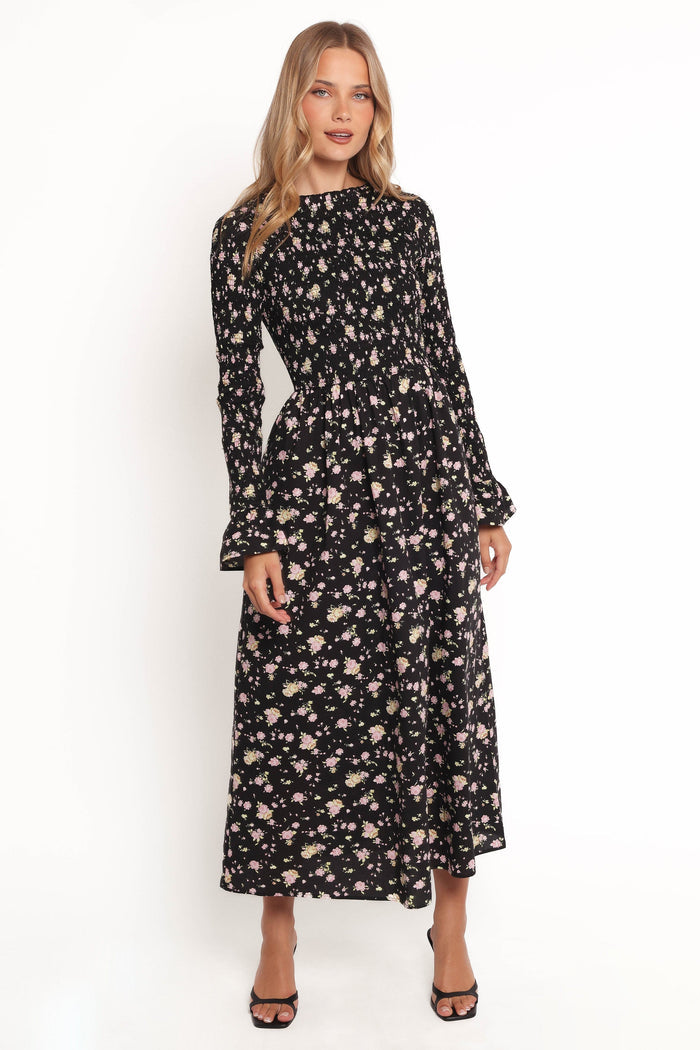 Petal and Pup USA DRESSES Mairead Maxi Dress - Black Floral