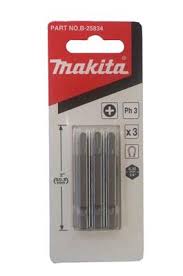 Makita #3 Phillips Bit Insert 3pack.For use with corded and cordless drills and impact drivers.- B-25834 ebuystt