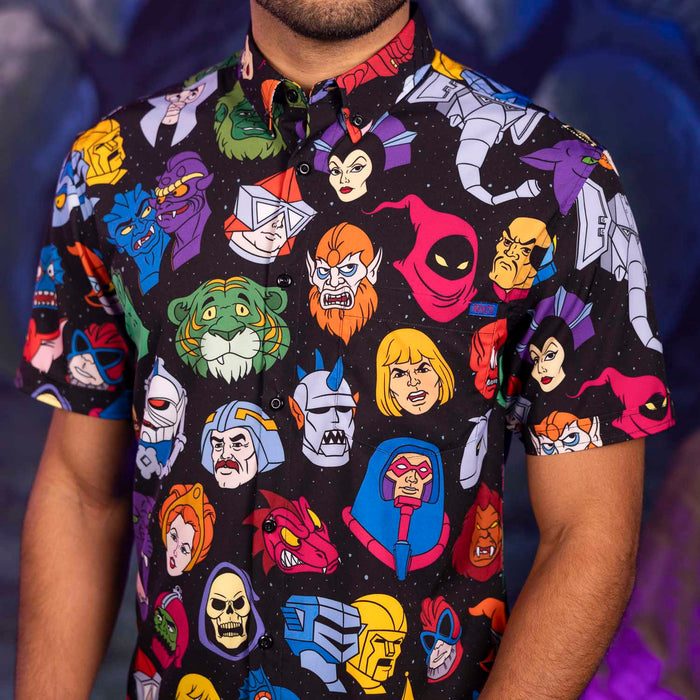 RSVLTS He-Man and the Masters of the Universe Short Sleeve Shirt Masters of the Universe™ "Faces of the Fight" – KUNUFLEX Short Sleeve Shirt Masters of the Universe™ "Faces of the Fight" – KUNUFLEX Short Sleeve Shirt