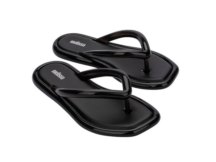 Melissa Airbubble AD Black Thong Flip-Flops for Women – Stylish and comfortable casual footwear.