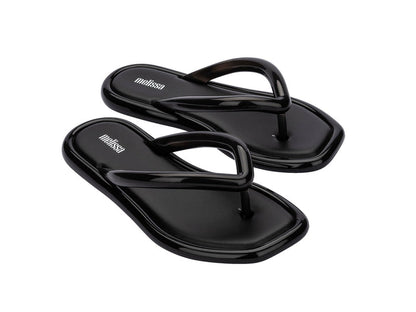 Melissa Airbubble AD Black Thong Flip-Flops for Women – Stylish and comfortable casual footwear.