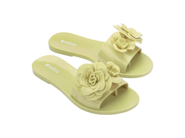 Melissa Babe Petals Green Flat Slipon Women Slides