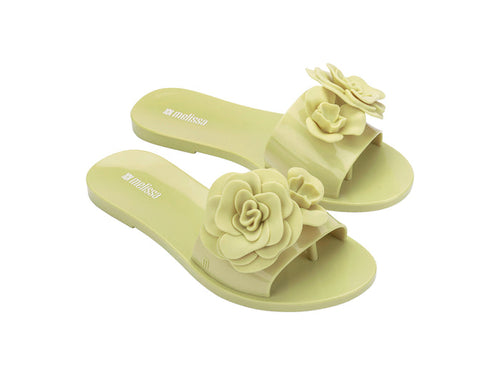 Melissa Babe Petals Green Flat Slipon Women Slides
