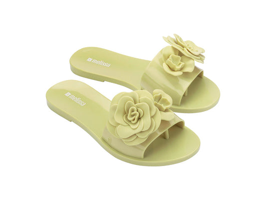 Melissa Babe Petals Green Flat Slipon Women Slides