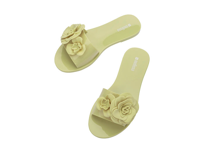 Melissa Babe Petals Green Flat Slipon Women Slides