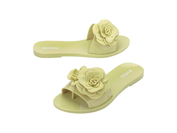 Melissa Babe Petals Green Flat Slipon Women Slides
