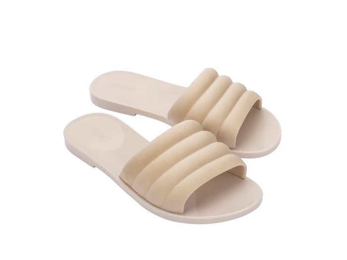Melissa Bless Slide AD Beige slides for women with stylish jelly design and comfortable flat sole