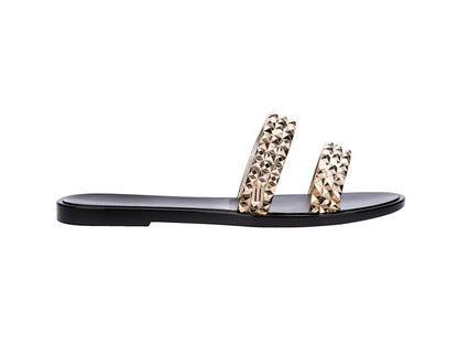 Melissa Bling AD studded black caramel flat slip-on slides for women with stylish design and comfortable fit