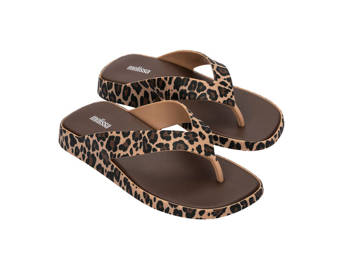 Melissa Brave beige black flip flop slippers for women with comfortable jelly sole and stylish design
