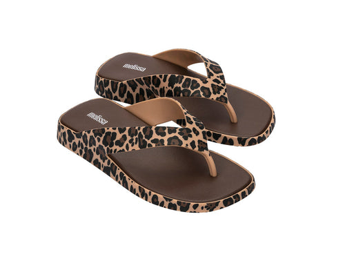 Melissa Brave beige black flip flop slippers for women with comfortable jelly sole and stylish design