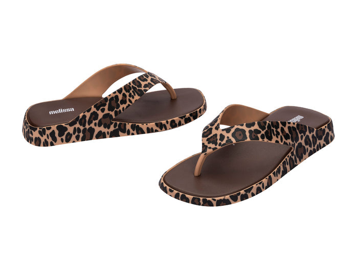 Melissa Brave beige black flip flop slippers for women with comfortable jelly sole and stylish design