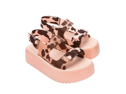 Melissa Brave Papete Platform beige brown sandals for women with comfortable platform sole and stylish design