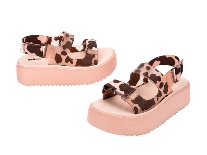 Melissa Brave Papete Platform beige brown sandals for women with comfortable platform sole and stylish design