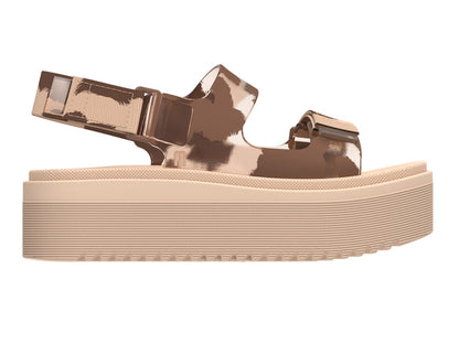 Melissa Brave Papete Platform beige brown sandals for women with comfortable platform sole and stylish design