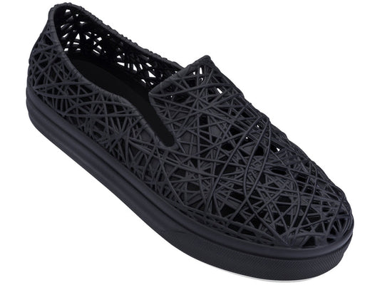 Melissa Campana casual slip-on unisex black sneaker with comfortable fit and stylish design