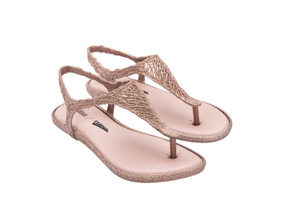 Melissa Campana Flow Flat Flipflop Rose Glitter Sandal â€“ Stylish & Comfortable Womenâ€™s Glitter Sandals