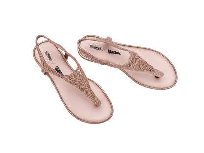 Melissa Campana Flow Flat Flipflop Rose Glitter Sandal â€“ Stylish & Comfortable Womenâ€™s Glitter Sandals