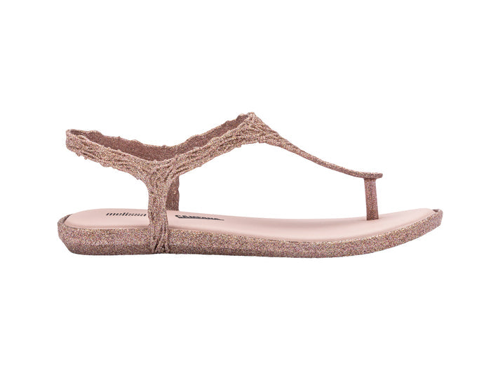Melissa Campana Flow Flat Flipflop Rose Glitter Sandal â€“ Stylish & Comfortable Womenâ€™s Glitter Sandals