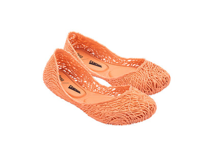 Melissa Campana Flow Orange Flat Women Ballerinas â€“ Stylish and comfortable woven design ballet flats for women, perfect for casual and everyday wear.