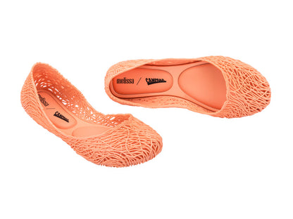 Melissa Campana Flow Orange Flat Women Ballerinas â€“ Stylish and comfortable woven design ballet flats for women, perfect for casual and everyday wear.