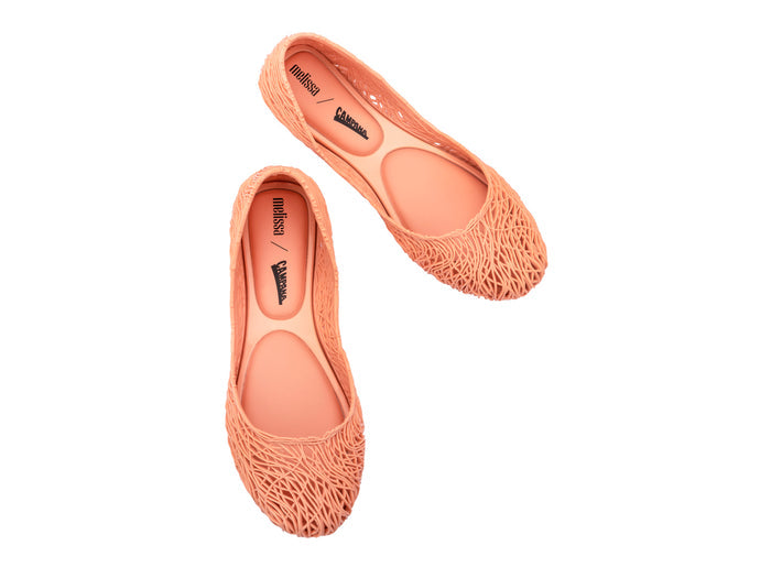 Melissa Campana Flow Orange Flat Women Ballerinas â€“ Stylish and comfortable woven design ballet flats for women, perfect for casual and everyday wear.