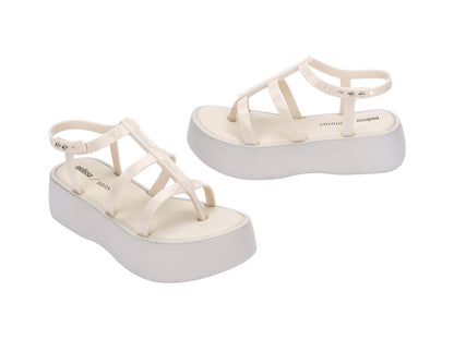 Melissa Caribe high platform beige sandals for women with stylish design and comfortable elevated sole