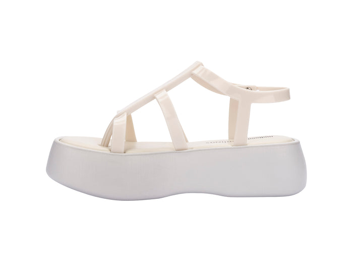 Melissa Caribe high platform beige sandals for women with stylish design and comfortable elevated sole