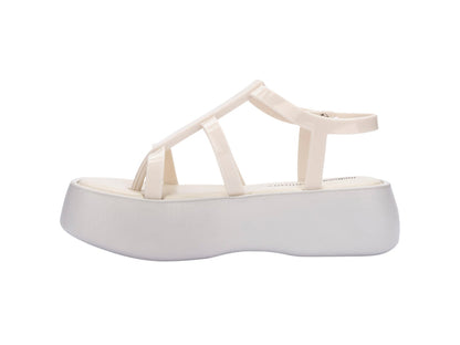 Melissa Caribe high platform beige sandals for women with stylish design and comfortable elevated sole