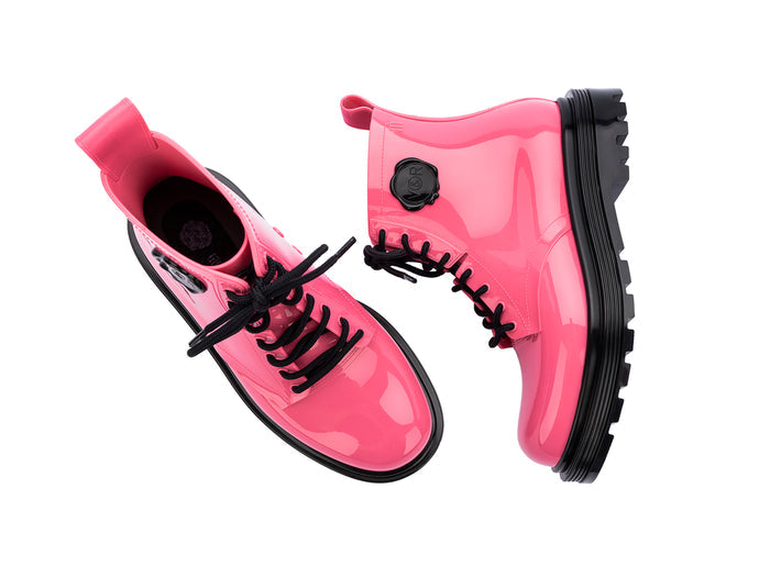 Melissa Coturno Viktor & Rolf High Ankle Lace-Up Pink Boots for Women â€“ Stylish and durable high-ankle boots with a trendy lace-up design, perfect for fashion-forward looks and all-day comfort.