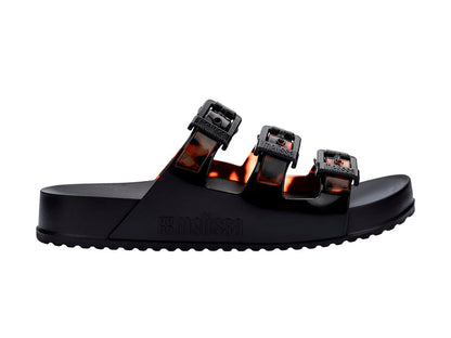 Melissa Cozy Buckle Stripes Black Slide for Women