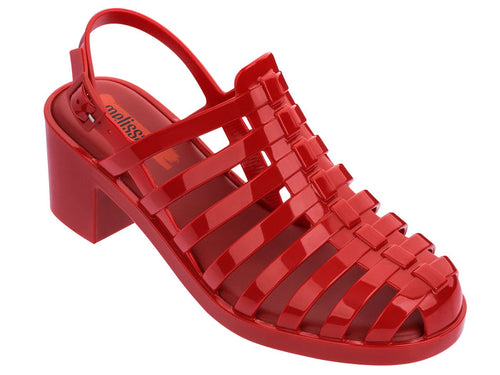 Melissa Disco High Heels Buckle Red Sandal For Women