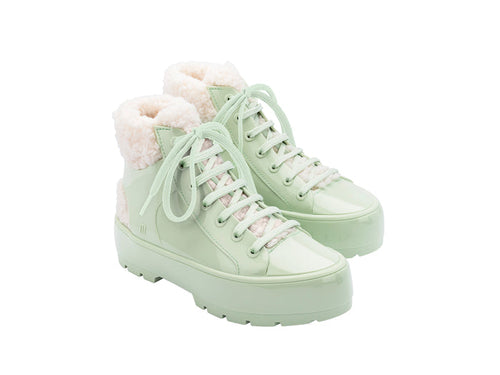 Melissa Fluffy Platform Heeled Green Sneaker for Women â€“ Stylish and comfortable platform sneakers with a trendy heeled design, perfect for casual outings and street-style fashion.