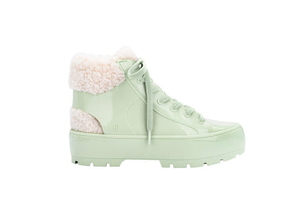 Melissa Fluffy Platform Heeled Green Sneaker for Women â€“ Stylish and comfortable platform sneakers with a trendy heeled design, perfect for casual outings and street-style fashion.