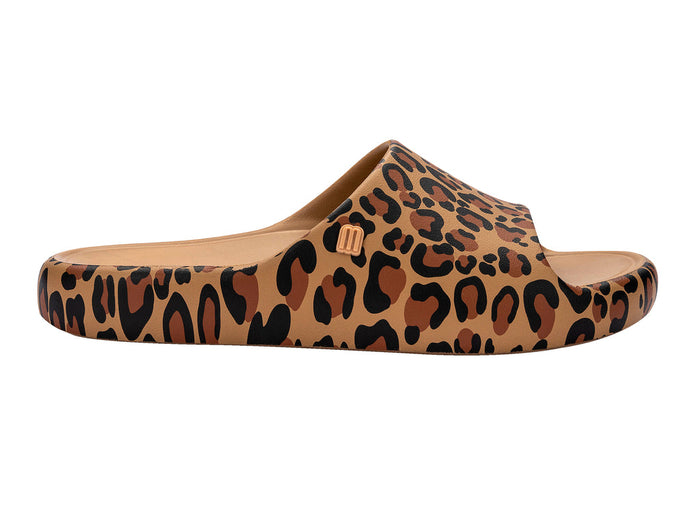 Melissa Free Brown Slide Sandals for Women with Animal Print – Stylish and Lightweight Everyday Footwear