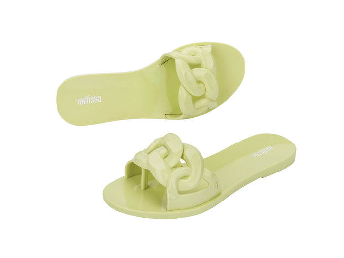Melissa Jelly Chain AD Flat Green Flipflops for Women - Trendy and Comfortable Casual Footwear Melissa Jelly Chain AD, Green Flip-flops