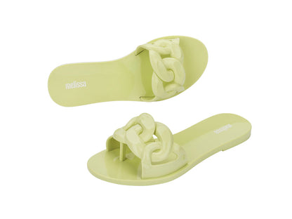 Melissa Jelly Chain AD Flat Green Flipflops for Women - Trendy and Comfortable Casual Footwear Melissa Jelly Chain AD, Green Flip-flops