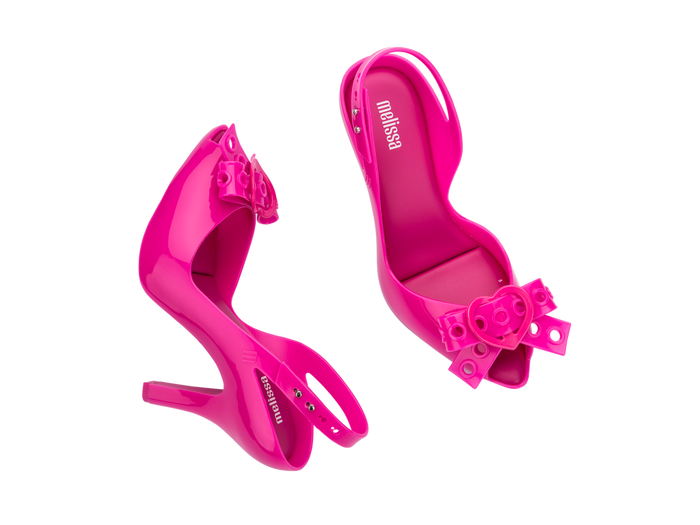 Melissa Lady Dragon Hot Pink Stiletto Heels Sandals for Women - Elegant Partywear Peep-Toe Shoes peep toe heels