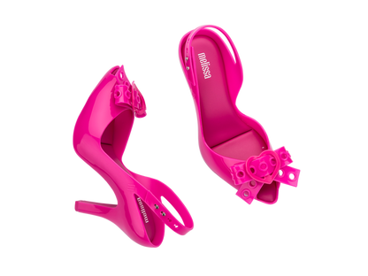 Melissa Lady Dragon Hot Pink Stiletto Heels Sandals for Women - Elegant Partywear Peep-Toe Shoes peep toe heels
