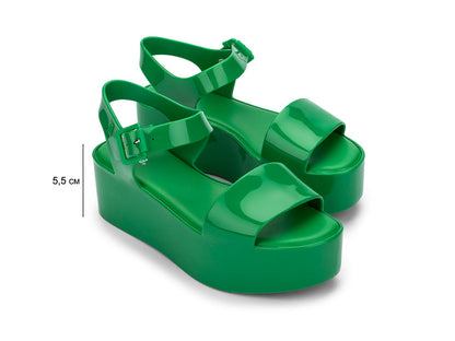 Melissa Mar AD Platform Heels Green Sandals For Women