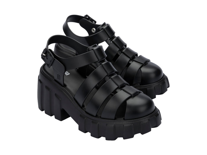 Melissa Megan Ad Platform Heel Black Sandal For Women