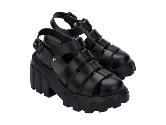 Melissa Megan Ad Platform Heel Black Sandal For Women