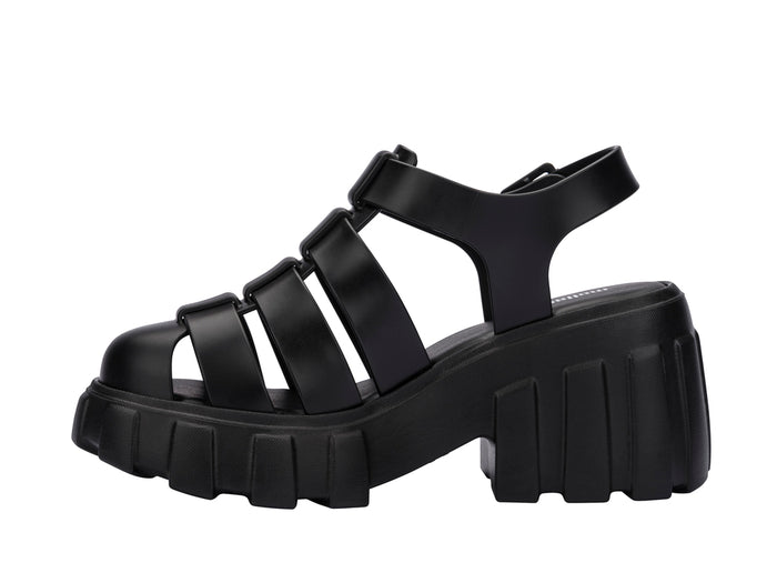 Melissa Megan Ad Platform Heel Black Sandal For Women