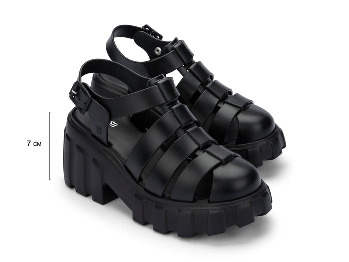Melissa Megan Ad Platform Heel Black Sandal For Women