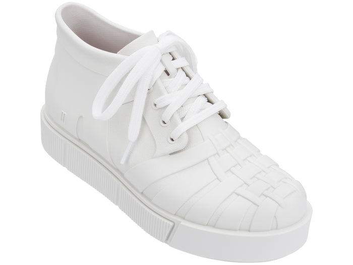 Melissa Shadow lace up white classic sneakers for women with comfortable fit and timeless casual style