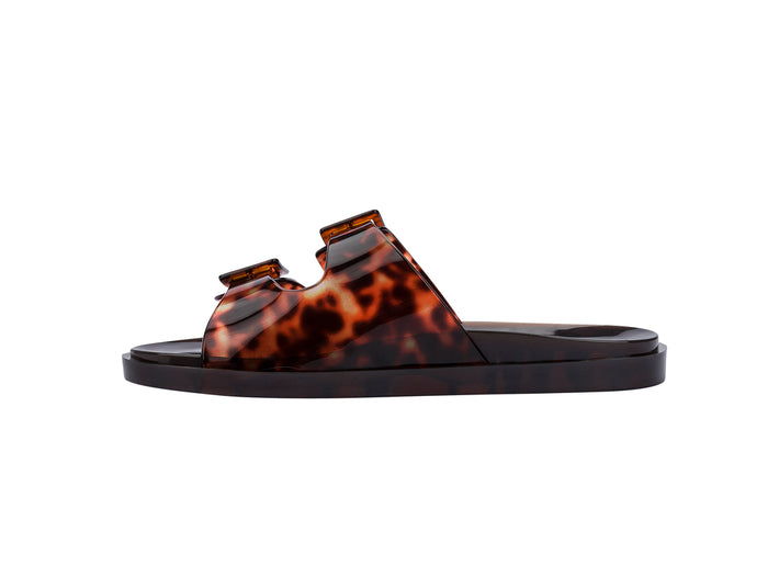 Melissa Wide Buckle Strap Brown Slide for Women