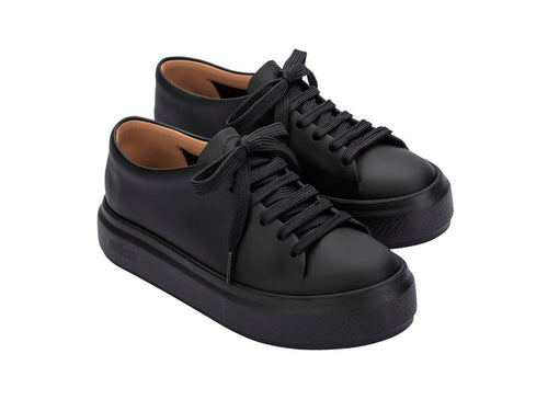 Melissa Wild Ad Matte Lace Up Women Black Sneakers