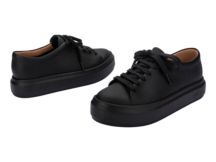 Melissa Wild Ad Matte Lace Up Women Black Sneakers