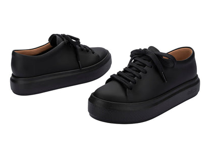 Melissa Wild Ad Matte Lace Up Women Black Sneakers