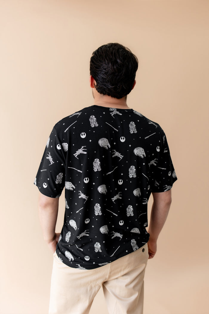 The back of the Men's Crew Neck Tee in STAR WARS™ shown on a male model