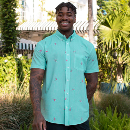 RSVLTS RSVLTS Mermaids _ Stretch Seersucker Short Sleeve Shirt